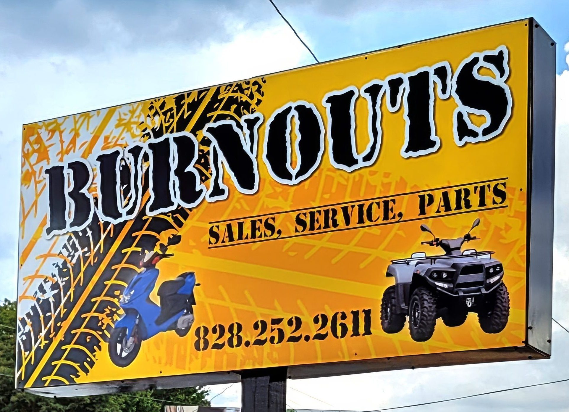 Burnouts sign